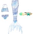 thumbnail image 1 of 4PCS Mermaid Tails for Swimming for Girls Kids Mermaid Swimsuit Costume Princess Bikini Set Bathing Suits High quality, 1 of 5