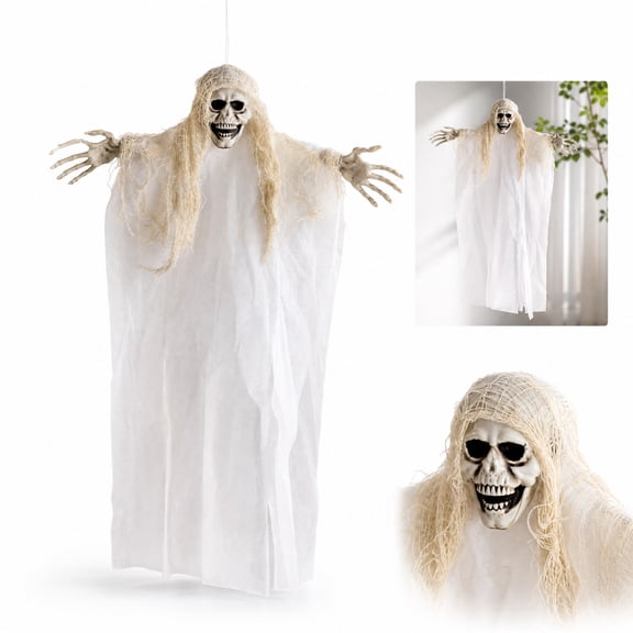 Halloween Decorations Outdoor/Indoor,Scary Hanging Ghosts,Halloween Grim Reaper Skeleton, Scary Party Decorations,Haunted House Decor for Yard/Lawn/Garden.