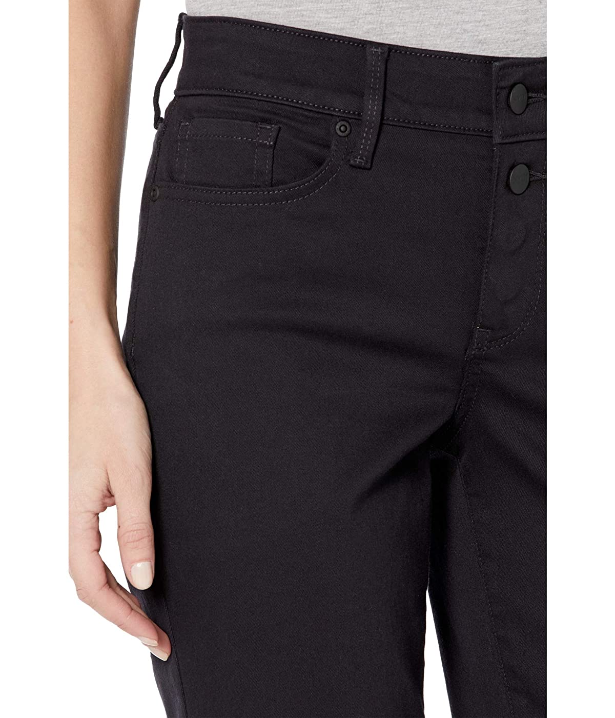 NYDJ Womens Black Zippered Pocketed Capri Jeans Size: 2 - image 2 of 3