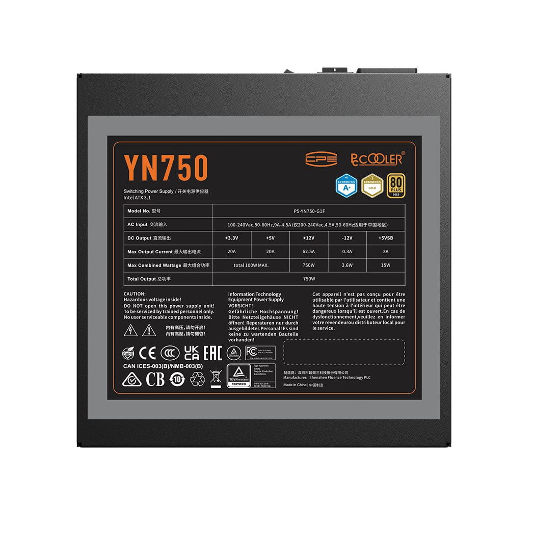 PCCOOLER P5-YN750-G1FFBK1-US 750W Gold Modular ATX 3.1 Power Supply