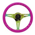 thumbnail image 4 of NRG Innovations NRG-ST-015MC-NPP NRG Innovations ST-015MC-NPP 350mm Neo Chrome Spoke Neon Purple Wood Grain Steering Wheel, 4 of 4