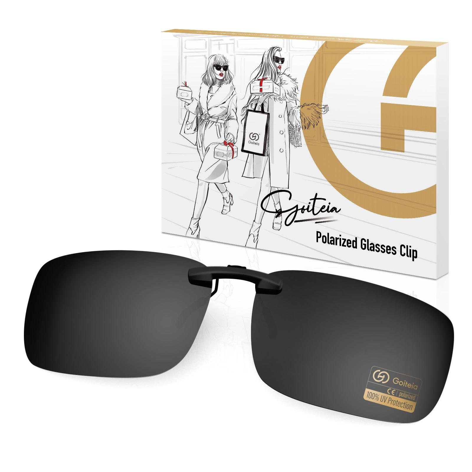 Goiteia Polarized Clip On Sunglasses Over Prescription Glasses Men Women 