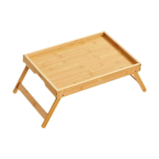 Bandeja de mesa plegable Bandeja Bambú Mini Mini Ligero Portable Servicio Bandeja de la cama Descripción del portátil para el espacio de trabajo Hotel