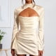 thumbnail image 4 of Vestidos de Fiesta Elegantes cheongsam vestido corto moda mini verano streetwear Cgtredaw Blanco T M para Mujer, 4 of 7
