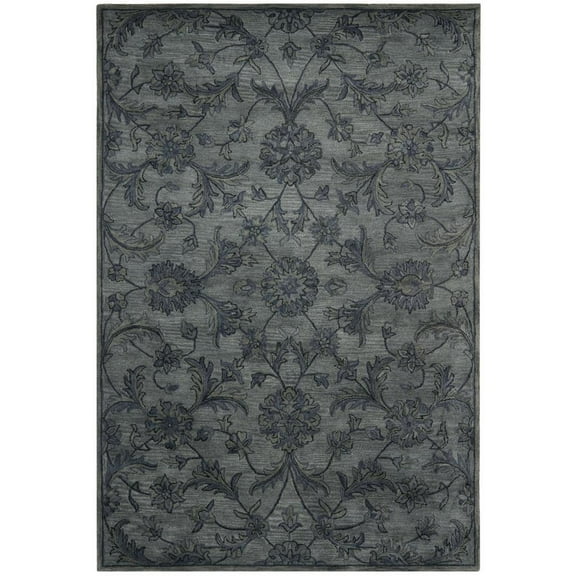 SAFAVIEH Antiquity May Floral Vines Wool Area Rug, Grey/Multi, 6' x 9'