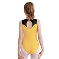 thumbnail image 2 of YONGHS Kids Girls Rhinestone Sleeveless Gymnastics Ballet Leotard Figure Ice Skating Dance Biketard Yellow 14, 2 of 7