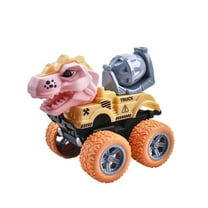 KOYPTL Dinosaur Toys for 2 3 4 5 6 Year Old Boys, Push & Pull Friction Powered Dinosaur Truck Vehicles for Toddlers Preschoolers Birthday Gifts