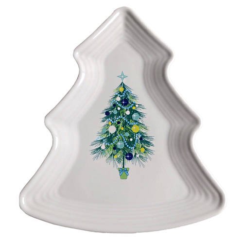 Open Box Homer Laughlin Fiesta Blue Christmas Tree Tree Shaped Plate 12012605