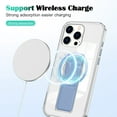 thumbnail image 3 of Decase for iPhone 14 Slim Clear Case with Stand Hand Strap,Support Wireless Charging,Shockproof Rugged Dual-Layer Transparent Magnetic Back Cover for iPhone 14,Blue, 3 of 8