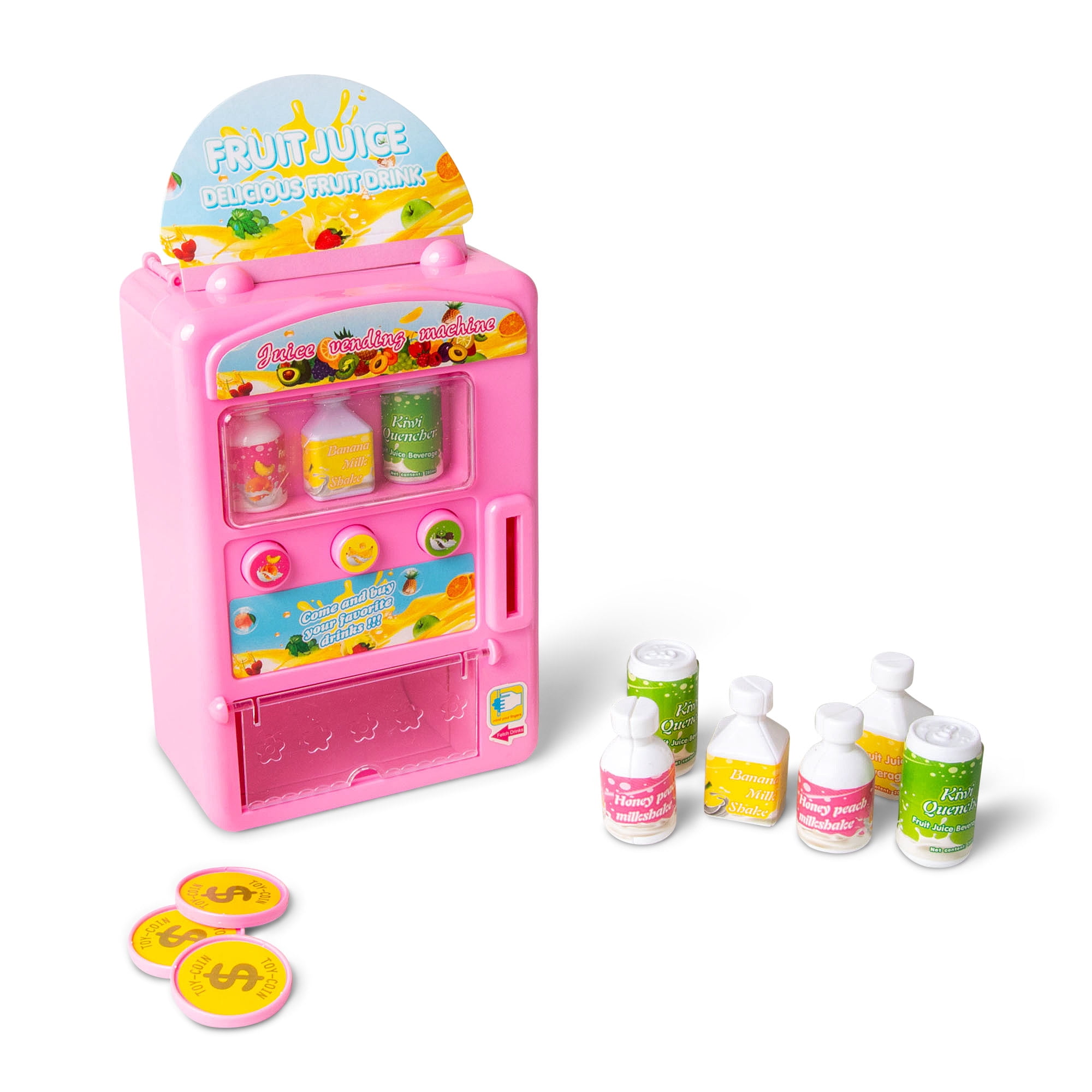 One for Fun Dinky Drinks Vending Machine, Pretend Play Drinks Dispenser Toy