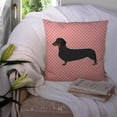 thumbnail image 3 of Carolines Treasures BB3582PW1414 Dachshund Checkerboard Pink Fabric Decorative Pillow, 3 of 4