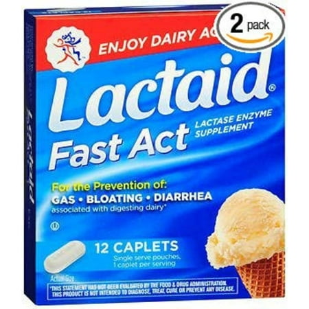Fast Act Caplets - 12 ea., Pack of 2, For the prevention of: gas, bloating, diarrhea associated with digesting dairy.* How it works: It contains a natural lactase enzyme.., By
