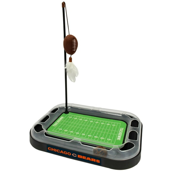 Pets First NFL Cat Scratcher Toy with Catnip Plush & Feather Cat Toy 6-in-1 Kitty Toy Chicago Bears