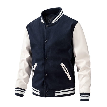 Baseball Coat Jacket Men's Autumn And Winter New Casual Color Inserted Wool Coat