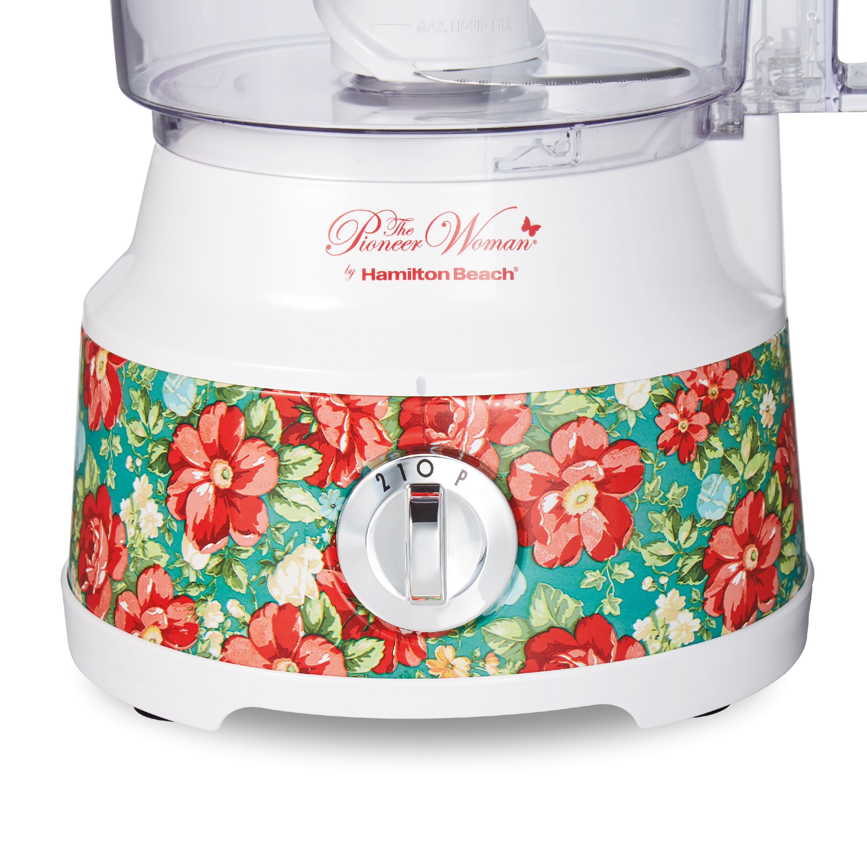 Pioneer Woman Food Processor with Bowl Scraper, 10 Cup, Large Feed Chute, Stainless Steel Blades, Vintage Floral, 70731 - image 5 of 7