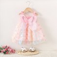 thumbnail image 2 of Larisalt Toddler Baby Girl Summer Clothes Sleeveless A-line Ruffle Layered Lace Tutu Princess Dresses, 2 of 6