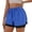 A-Blue949, variant on Women 2-In-1 Running Shorts Drawstring Waist Side Split Mini Length Shorts Quick Dry Breathable Gym Workout Bottoms