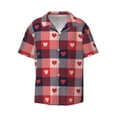 thumbnail image 3 of Goofa Heart Plaid Printed Men's Casual Short-sleeved Shirt,Lightweight Breathable Button-down,Summer Casual men's top,Versatile Fashion shirt-, 3 of 7