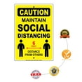 thumbnail image 4 of Caution Maintain Social Distancing And Six feet safety aluminum metal sign 8"x12", 4 of 5