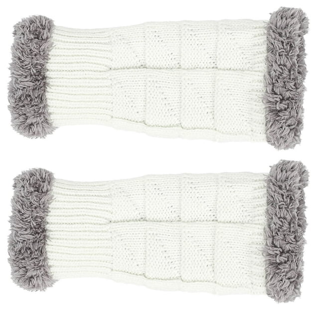 1 Pair Gloves Fingerless Windproof Winter Solid Color Arm Sleeve Cover for Outdoor