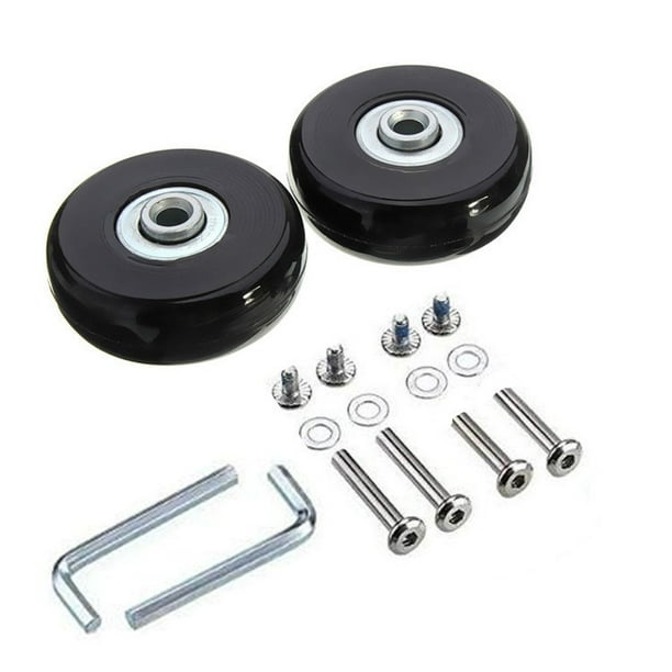 2-Pack 50mm Replacement Luggage Wheels - Rubber Mute Swivel Casters With Axles & Tools