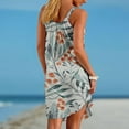 thumbnail image 4 of Sundresses for Women Casual Summer - Beach Dresses for Women Casual Summer Butterfly Floral Print Tank Sleeveless Dress Sling Loose Short Mini Sundress, 4 of 5