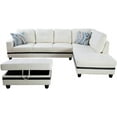 thumbnail image 3 of Lifestyle Furniture  3 Piece Right Facing Sectional Sofa Set with Ottoman, Faux Leather - White & Black, 3 of 4
