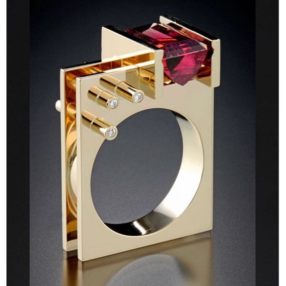 Women's Simulation Zircon Princess Square Diamond Ring