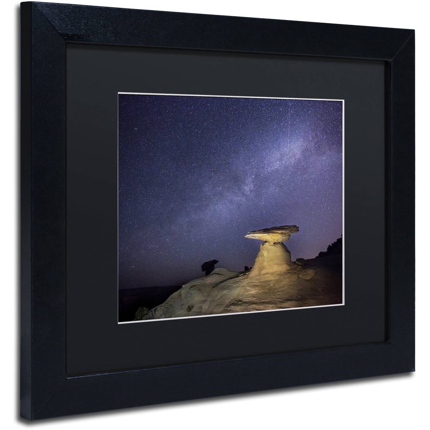 Trademark Fine Art "Starry Night in Arizona III" Canvas Art by Moises Levy Black Matte, Black Frame