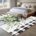 thumbnail image 4 of Large Area Rugs for Living Room Bedroom, Eucalyptus Leaf 5'x8' Rug Washable Carpet Runner Indoor Outdoor, Farmhouse Buffalo Plaid Green Botanical Non Slip Floor Mats Rug for Kitchen, Bathroom, 4 of 8