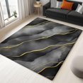 thumbnail image 1 of Area Rugs Simple Gold Texture Stain Resistance, 5 X 8 ft Machine Washable Non-Slip Carpet for Living Room Bedroom Office, Dark Gray Pet Friendly Indoor & Outdoor Rug, 1 of 7