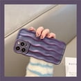 thumbnail image 4 of Water Ripple Pattern Curly Phone Case for iPhone 12 6.1 inch, Stylish Wave Frame Soft Case 3D Water Ripple Protective Cover Shockproof Case for Women Girls Slim Case - Gradient Purple, 4 of 13