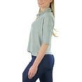 thumbnail image 3 of ToBeInStyle Women's 3/4 Sleeve Cowlneck Relaxed Fit Cropped, 3 of 7