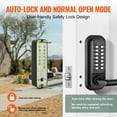 thumbnail image 3 of BENTISM Mechanical Keyless Entry Door Lock with Handle, Water-proof Zinc Alloy, Double-sided Embedded Outdoor Gate Door Locks Set, Code Door Locks with 14 Digit Keypad, Waterproof Digital, 3 of 9