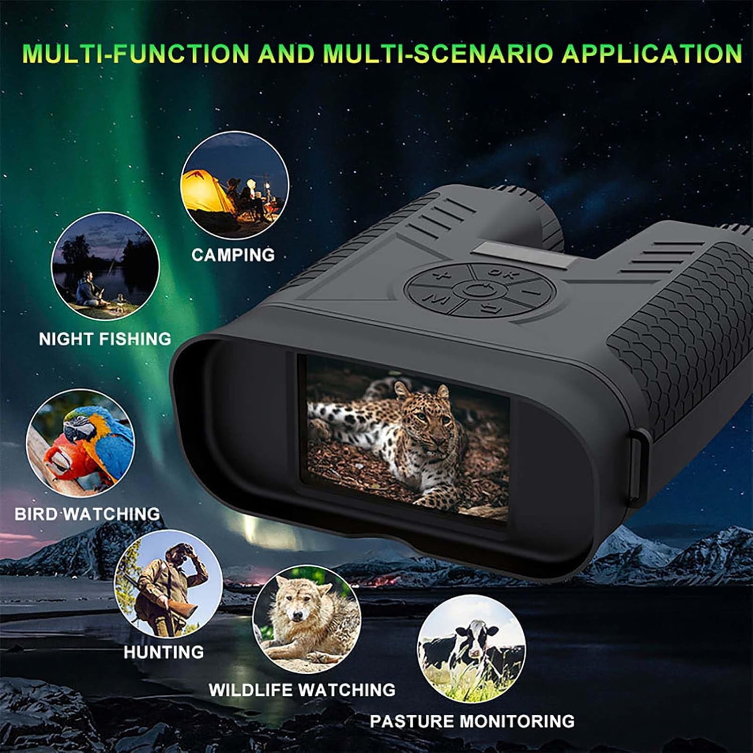 Night Vision Goggles for Adults, Military Tactical Digital Infrared Night Vision Camera Binoculars with 32GB Memory for Outdoor Activities,A