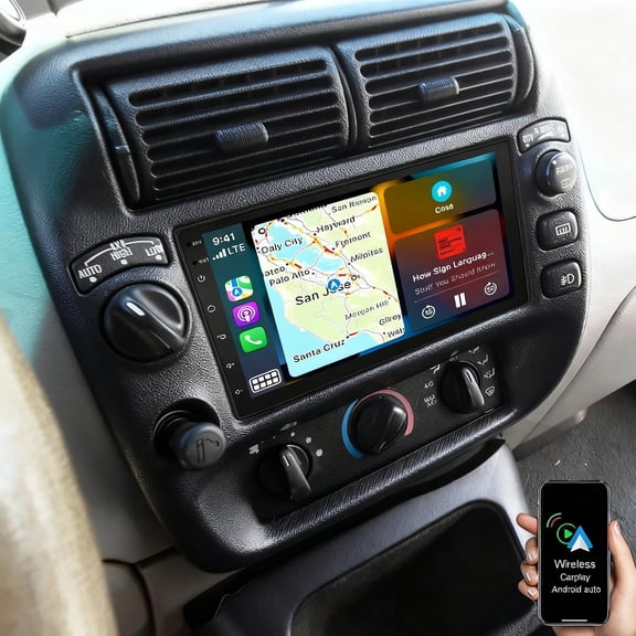Eforcase Car Radio Stereo for Ford Explorer 1995-2001, 9 inch Touch Screen 2G 32G Head Unit with Wireless Carplay Android Auto SWC GPS WiFi Bluetooth FM RDS AM DSP with Rear Camera