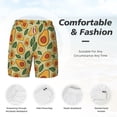 thumbnail image 6 of Picia Leaves Avocado pattern Mens Swim Trunks with Compression Liner Stretch Beach Shorts Quick Dry with Zipper Pockets No-Chafing Board Shorts-X-Large, 6 of 9