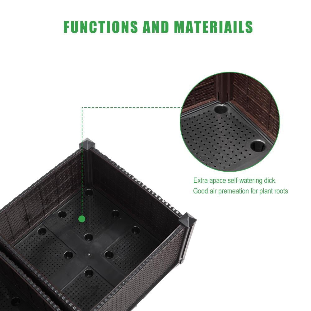 Ktaxon Raised Garden Bed Kit Planter Box Plastic Planting Box 2 Boxes Free Splicing for Indoor and Outdoor Use