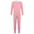 thumbnail image 2 of TiaoBug Kids Boys Girls Thermal Underwear Set Long Sleeve Base Layer Shirt with Leggings Set Loungewear Pink 7-8, 2 of 7