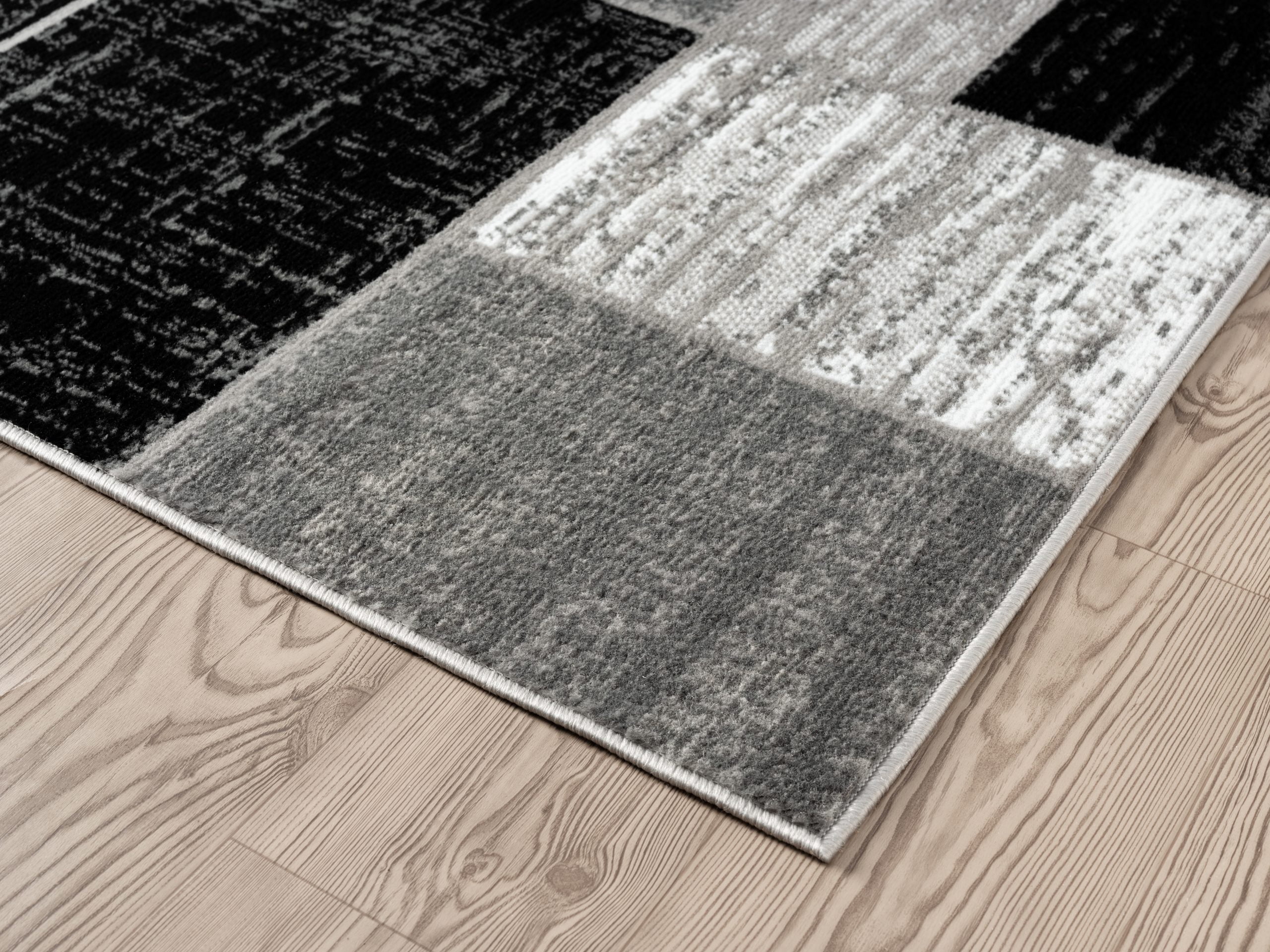 L'Baiet Verena Geometric Area Rug Black Grey 4' x 6' Medium Area Rugs Carpet for Living Room, Bedroom, Dining Table, Office, Hallway, Foyer | Neutral Colorful Modern Abstract Home Decor