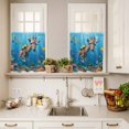 thumbnail image 3 of Funny Giraffes Diving Curtain Valances Set Seafloor Corals Fish Oceans Modern Kitchen Curtains 24&nbsp;inch Length Rod Pocket Valance and Tiers 3 Piece Set Small Bedroom Bathroom Laundry Decor, 3 of 9
