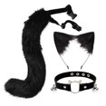 thumbnail image 1 of Diadema con orejas de gato de imitación hecha a mano, accesorios de cola de zorro, conjunto de orejas de bestia secundarias, collar con horquilla, 1 of 5