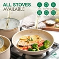 thumbnail image 3 of Chef Power 10 Pcs Ceramic Non Stick Cookware Sets, Pots and Pans Set with Stainless Steel Handle, Dishwasher and Oven Safe, Taupe with Light Gold Handle, 3 of 8
