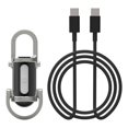 thumbnail image 2 of Linterna LED con llavero, linterna de bolsillo, ligera, impermeable, recargable por USB, fácil de colgar para ciclismo, reparaciones en el hogar, Negro y plata, 2 of 8
