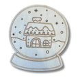 thumbnail image 2 of Unfinished Wood Etched Gingerbread House Snowglobe Shape | Paint By Line Crafts 12" / 1/4", 2 of 2