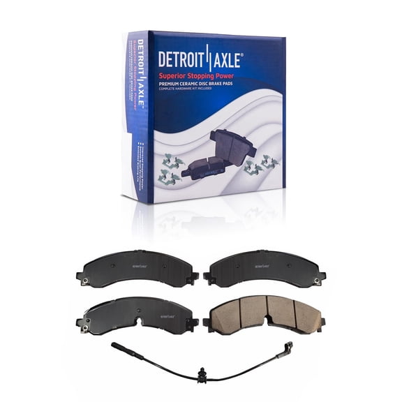 Detroit Axle - Rear Brake Pads for 2020-2026 Chevrolet GMC Silverado Sierra 2500 HD 3500 HD, Ceramic Brake Pads with Hardware Replacement