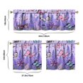 thumbnail image 6 of Purple Lavender Flower Butterflies 3-Piece Kitchen Curtains Set Kitchen Curtains Sets with Valance for Windows Rod Pocket Machine Washable Kitchen Decor Decorations (54"x18"+2x27.5"x24"), 6 of 6