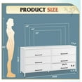 thumbnail image 3 of CZMDZH White Dresser for Bedroom with 6 Drawers, Large Fabric Dresser TV Stand for 60, 65, 70 inch TV,White TV Stand with Storage,Entertainment Center with Wood Top，Bedroom, Living Room, Hallway, 3 of 15