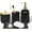 Glass Black, variant on Ceramic Bathroom Accessories Set, 4 Pcs-Includes Lotion Soap Dispenser, Toothbrush Holder, Vanity Tray, and Tumbler, Modern Bathroom Decor Organizer with Soap Dish, Apothecary Jar