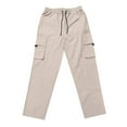 thumbnail image 4 of JTieacloth Mens Cargo Sweatpant Men's Solid Color Drawstring Pocket Casual Pants Gray, 4 of 4